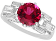 Art Deco Pink Tourmaline and Diamond Ring