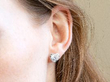 wearing Heart Diamond Stud Earring