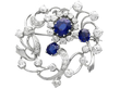 Edwardian Sapphire and Diamond Floral Brooch