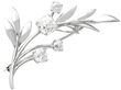 White Gold and Diamond Floral Brooch