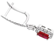 Ruby and Diamond Platinum Earring