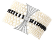 Antique Pearl and Onyx Bead Bracelet with Diamonds