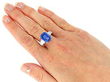 Sapphire Engagement Ring in Platinum wearing