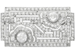 Platinum Geometric Diamond Brooch Antique