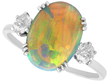 1920s Oval Opal Engagement Ring in Platinum
