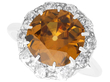 Platinum Zircon and Diamond Cluster Ring for Sale