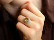 Platinum Zircon and Diamond Cluster Ring wearing