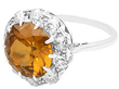 Zircon and Diamond Cluster Ring in platinum