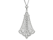 Antique Filigree Diamond Pendant in White Gold