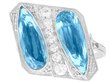 1920s Pear Cut Aquamarine Cocktail Ring
