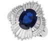 3ct Oval Sapphire Ballerina Ring in Platinum