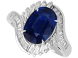 Sapphire and Diamond Halo Bypass Ring
