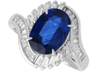 Sapphire and Diamond Halo Bypass Ring