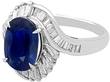 Sapphire and Diamond Halo Bypass Ring in platinum