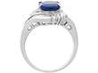 Sapphire and Diamond Halo Bypass Ring setting