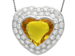 Vintage Yellow Sapphire and Diamond Heart Pendant