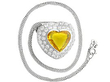 Vintage Yellow Sapphire and Diamond Heart Pendant in platinum