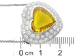 Vintage Yellow Sapphire and Diamond Heart Pendant size