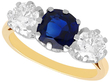 Sapphire and Diamond Trilogy Ring Yellow Gold