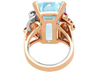 Vintage Aquamarine and Ruby Ring in Rose Gold back