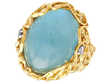 Naturalistic Cabochon Aquamarine Ring in Yellow Gold