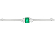 18ct White Gold Emerald Bar Brooch