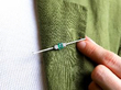 wearing 18ct White Gold Emerald Bar Brooch