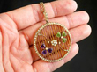 Amethyst Peridot and Pearl Pendant