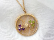 gold Edwardian Amethyst Peridot and Pearl Pendant