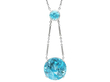 18ct White Gold Zircon Pendant from 1920s 