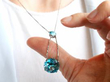 18ct White Gold Zircon Pendant wearing