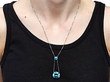 18ct White Gold Zircon Pendant being worn
