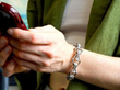 wearing Italian White Gold Diamond Bracelet