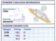 Vertical 3 Stone Diamond Ring grading card