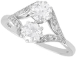 Platinum Antique Two Stone Ring for sale