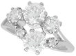 Diamond Crossover Cluster Ring in Platinum