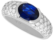 Vintage Half Bezel Sapphire and Diamond Ring 