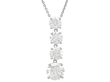 4 Diamond Drop Pendant Necklace in Platinum