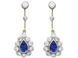 Pear Sapphire Drop Earrings in Yellow Gold