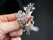 Diamond Floral Spray Brooch