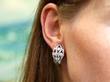Diamond Gold Earrings In Ears