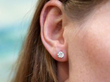 Vintage Diamond Stud Earrings In Ears