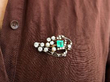 Emerald Diamond Brooch