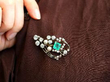 Emerald Pearl Diamond Brooch
