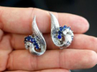 Sapphire Cluster Earrings
