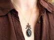 Wearing Victorian Enamel Pendant