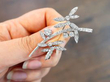 Vintage Diamond Floral Brooch