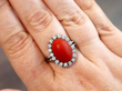 Wearing Vintage Red Coral Ring