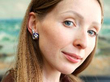 Vintage Sapphire Cluster Earrings In Ears