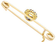 1900s Yellow Gold Diamond Bar Brooch